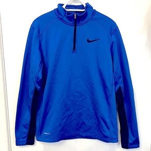 NIKE✔️SWOOSH LOGO 1/4 ZIP BLUE / BLACK JACKET
